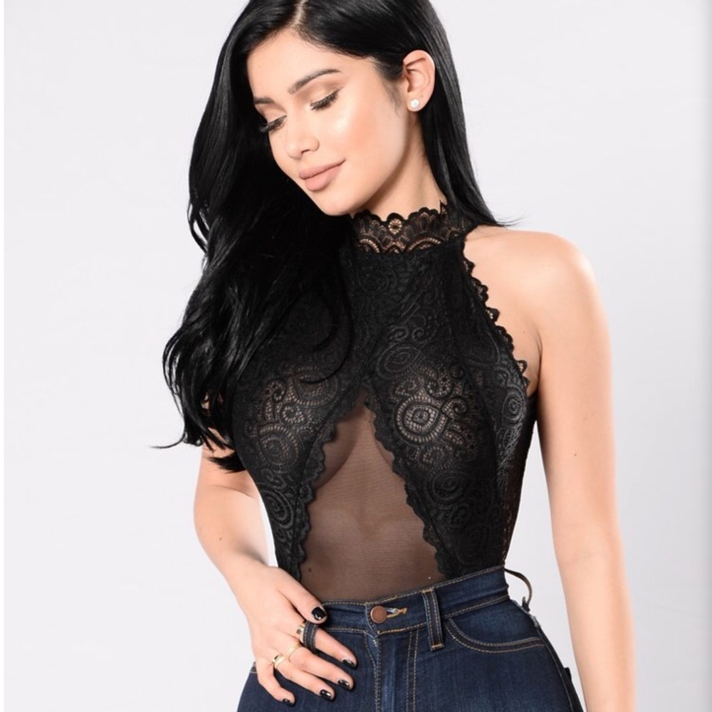 Lace black bodysuit